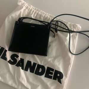 Jil Sander Black Giro Crossbody Bag with Zipper